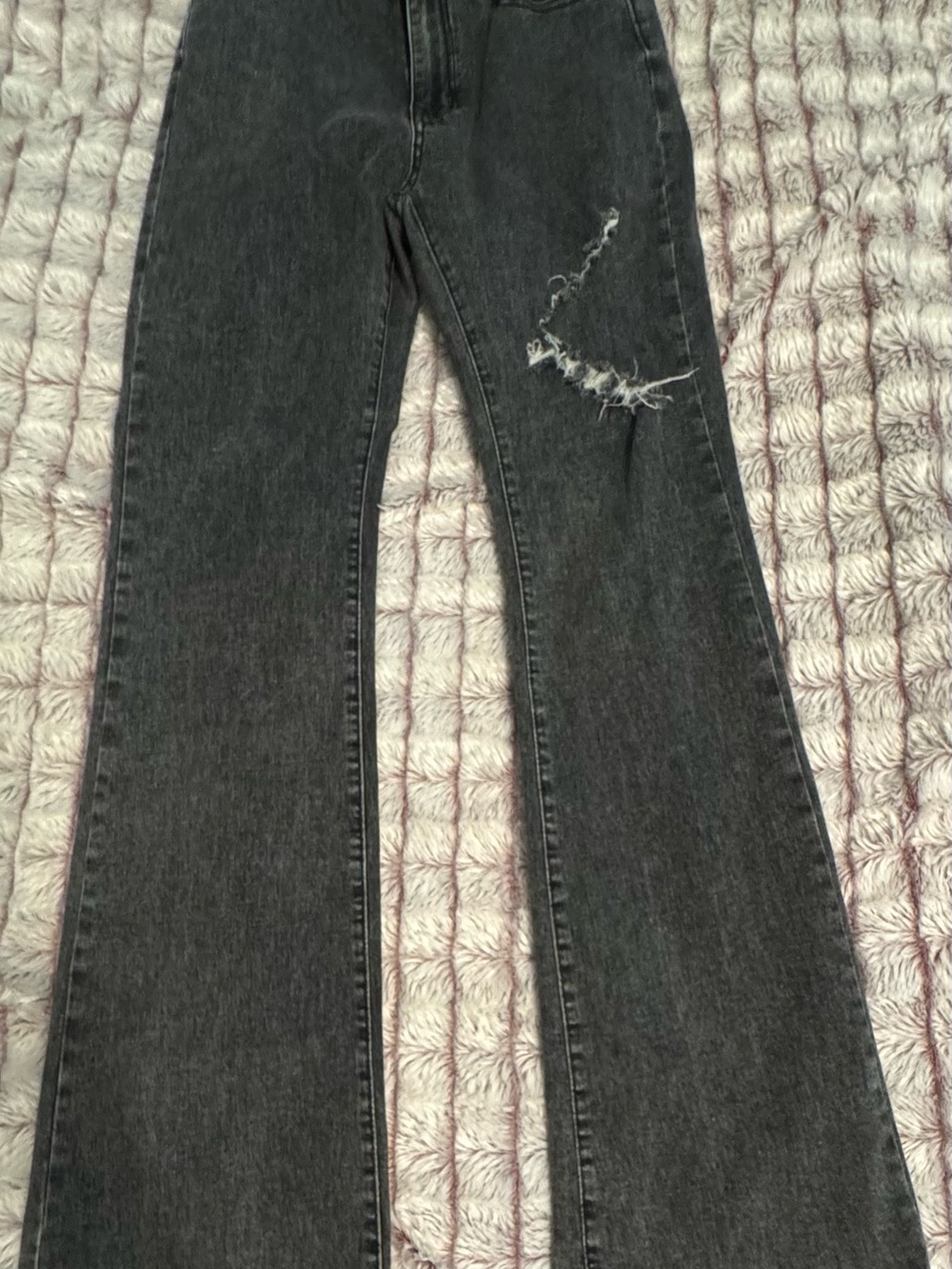 Women’s Black Distressed Flare Jeans